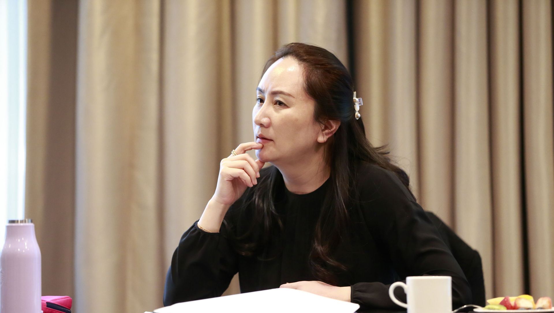 Huawei chief financial officer Meng Wanzhou attends an internal meeting amid an intermission in court proceedings in Canada Huawei chief financial officer Meng Wanzhou attends an internal meeting amid an intermission in court proceedings in Canada - Sputnik International, 1920, 26.02.2021