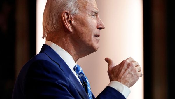 U.S. President-elect Joe Biden delivers a pre-Thanksgiving speech at his transition headquarters in Wilmington, Delaware, U.S., November 25, 2020 - Sputnik International