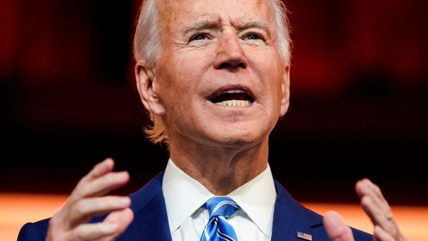 U.S. President-elect Joe Biden delivers a pre-Thanksgiving speech at his transition headquarters in Wilmington, Delaware, U.S., November 25, 2020 - Sputnik International