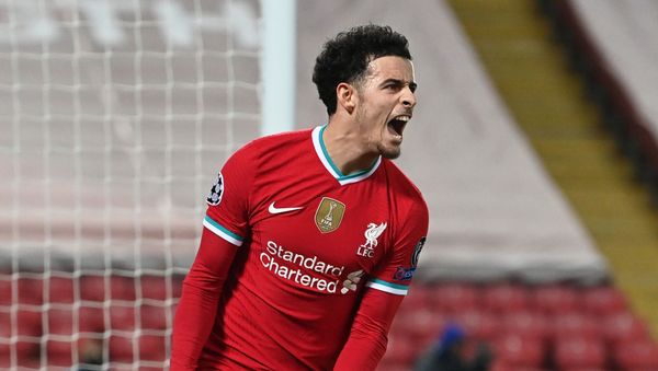 Soccer Football - Champions League - Group D - Liverpool v Ajax Amsterdam - Anfield, Liverpool, Britain - December 1, 2020  Liverpool's Curtis Jones celebrates scoring their first goal - Sputnik International
