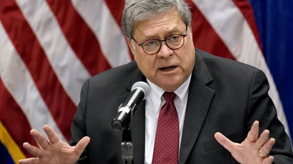 In this Oct. 15, 2020, file photo Attorney General William Barr speaks during a roundtable discussion on Operation Legend, a federal program to help cities combat violent crime in St. Louis. Attorney General William Barr said Tuesday, Dec. 1, that the Justice Department has not uncovered evidence of widespread voter fraud and has seen nothing that would change the outcome of the 2020 presidential election. - Sputnik International