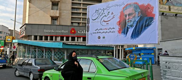 A woman walk by a billboard in honour of slain nuclear scientist Mohsen Fakhrizadeh in the Iranian capital Tehran, on November 30, 2020 A woman walk by a billboard in honour of slain nuclear scientist Mohsen Fakhrizadeh in the Iranian capital Tehran, on November 30, 2020 - Sputnik International