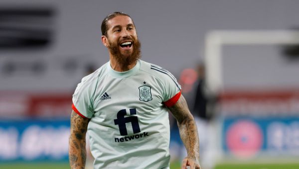 Spain's Sergio Ramos during the warm up before the match  - Sputnik International