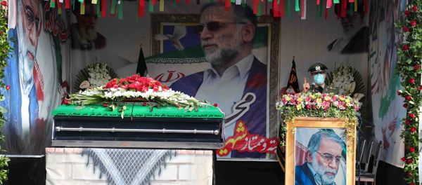 Iranian Defense Minister Amir Hatami, speaks during a funeral ceremony of Iranian nuclear scientist Mohsen Fakhrizadeh, in Tehran, Iran November 30, 2020. Iranian Defense Ministry/ WANA (West Asia News Agency)/Handout via REUTERS Iranian Defense Minister Amir Hatami, speaks during a funeral ceremony of Iranian nuclear scientist Mohsen Fakhrizadeh, in Tehran, Iran November 30, 2020. Iranian Defense Ministry/ WANA (West Asia News Agency)/Handout via REUTERS - Sputnik International