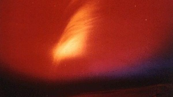 Photograph of the aurora created by the Starfish Prime high-altitude nuclear test explosion in course of Operation Dominic on July 9, 1962. Yield 1450 kilotons, altitude 250 miles. - Sputnik International