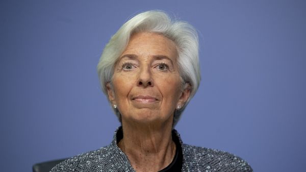 In this Thursday, March 12, 2020 file photo the President of European Central Bank Christine Lagarde looks up prior to a press conference following a meeting of the ECB governing council in Frankfurt, Germany. - Sputnik International
