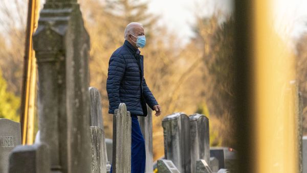 President-elect Joe Biden arrives at St. Joseph On the Brandywine Roman Catholic Church, Saturday, Dec. 5, 2020, in Wilmington, Del. - Sputnik International