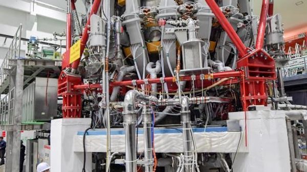 Photo taken on Dec. 4, 2020 shows the HL-2M Tokamak, China's new-generation artificial sun, in Chengdu, southwest China's Sichuan Province. The HL-2M Tokamak went into operation on Friday and achieved its first plasma discharge, according to China National Nuclear Corporation (CNNC). - Sputnik International