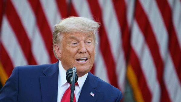 US President Donald Trump delivers an update on Operation Warp Speed in the Rose Garden of the White House in Washington, DC on November 13, 2020. US President Donald Trump delivers an update on Operation Warp Speed in the Rose Garden of the White House in Washington, DC on November 13, 2020. - Sputnik International