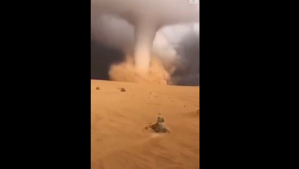  A large tornado swirling across desert in Saudi Arabia - Sputnik International