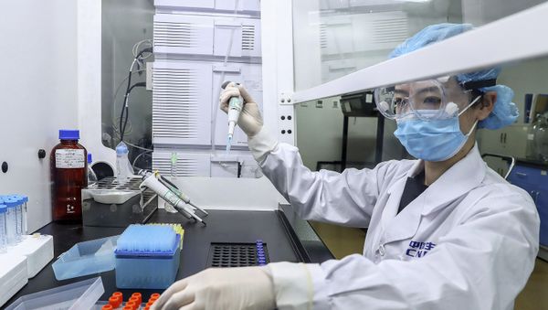 In this 11 April 2020 photo released by Xinhua News Agency, a staff member tests samples of a potential COVID-19 vaccine at a SinoPharm production plant in Beijing. In this 11 April 2020 photo released by Xinhua News Agency, a staff member tests samples of a potential COVID-19 vaccine at a SinoPharm production plant in Beijing. - Sputnik International