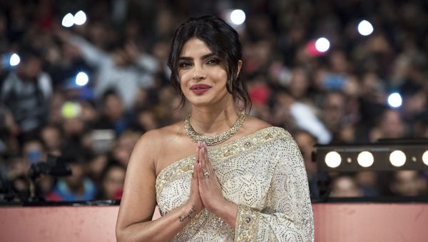 Indian actress Priyanka Chopra attends her tribute on Jemaa El Fnaa square during the 18th Marrakech International Film Festival on December 5, 2019 in Marrakech.  - Sputnik International