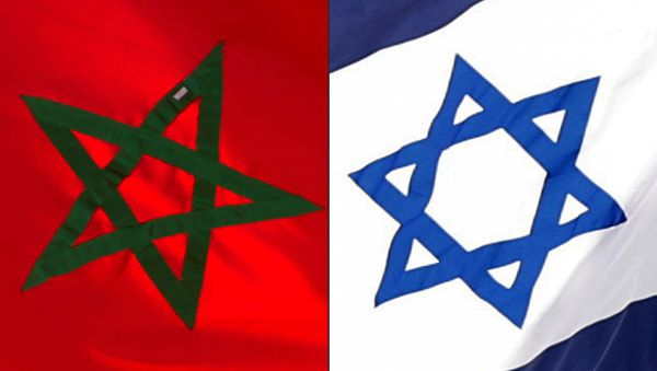 (COMBO) This combination of file pictures created on December 10, 2020 shows a Moroccan flag off the coasts of the city of Cayenne on March 21, 2012 and an Israeli national flag on September 23, 2020 (COMBO) This combination of file pictures created on December 10, 2020 shows a Moroccan flag off the coasts of the city of Cayenne on March 21, 2012 and an Israeli national flag on September 23, 2020 - Sputnik International