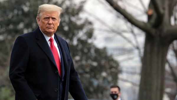 U.S. President Donald Trump departs on travel to West Point, New York from the South Lawn at the White House in Washington, U.S., December 12, 2020. - Sputnik International