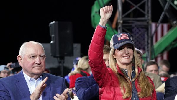 Sen. Kelly Loeffler, R-Ga., listens as President Donald Trump speaks during a campaign rally for Senate Republican candidates, at Valdosta Regional Airport, Saturday, Dec. 5, 2020, in Valdosta, Ga. At left is Agriculture Secretary Sonny Perdue Sen. Kelly Loeffler, R-Ga., listens as President Donald Trump speaks during a campaign rally for Senate Republican candidates, at Valdosta Regional Airport, Saturday, Dec. 5, 2020, in Valdosta, Ga. At left is Agriculture Secretary Sonny Perdue - Sputnik International