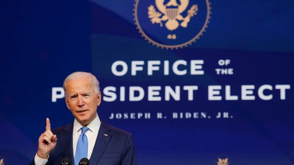 US President-elect Joe Biden speaks to reporters as he announces more nominees and appointees during a news conference at his transition headquarters in Wilmington, Delaware, 11 December 2020 US President-elect Joe Biden speaks to reporters as he announces more nominees and appointees during a news conference at his transition headquarters in Wilmington, Delaware, 11 December 2020 - Sputnik International