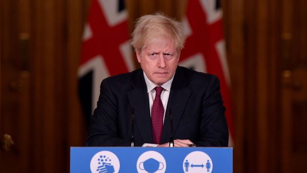 Britain's Prime Minister Boris Johnson holds a news conference in London - Sputnik International
