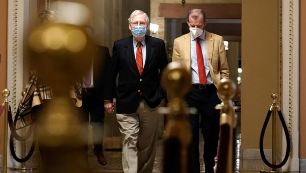 U.S. Sen. Majority Leader Mitch McConnell (R-KY) walks from his office to the Senate floor on Capitol Hill Washington, D.C., U.S. Sunday, December 20, 2020 U.S. Sen. Majority Leader Mitch McConnell (R-KY) walks from his office to the Senate floor on Capitol Hill Washington, D.C., U.S. Sunday, December 20, 2020 - Sputnik International