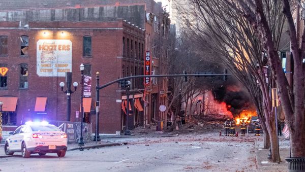 Debris litters the road near the site of an explosion in the area of Second and Commerce in Nashville, Tennessee, U.S. December 25, 2020. - Sputnik International