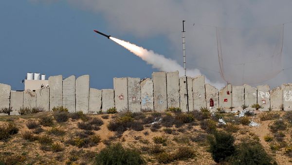 A rocket is launched by Palestinian militant groups into the Mediterranean Sea off the Gaza Strip at the start of their first-ever joint exercise, in Gaza City December 29, 2020 A rocket is launched by Palestinian militant groups into the Mediterranean Sea off the Gaza Strip at the start of their first-ever joint exercise, in Gaza City December 29, 2020 - Sputnik International