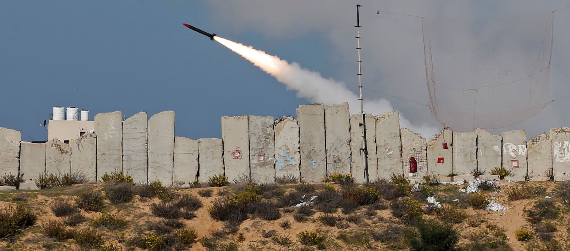 A rocket is launched by Palestinian militant groups into the Mediterranean Sea off the Gaza Strip at the start of their first-ever joint exercise, in Gaza City, 29 December 2020 A rocket is launched by Palestinian militant groups into the Mediterranean Sea off the Gaza Strip at the start of their first-ever joint exercise, in Gaza City, 29 December 2020 - Sputnik International, 1920, 23.01.2021