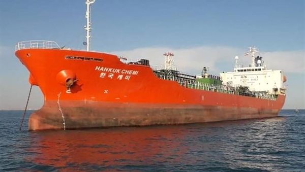 A South Korean-flagged tanker vessel which was seized by Iran's Revolutionary Guards is seen in Gulf waters, Iran January 4, 2021. Picture taken January 4, 2021. IRGC/WANA (West Asia News Agency) via REUTERS  - Sputnik International