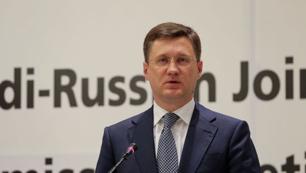 Russian Energy Minister Alexander Novak speaks during a joint press conference with Saudi Energy Minister, Prince Abdulaziz bin Salman al-Saud (not pictured) at the Ritz-Carlton Hotel in Riyadh, Saudi Arabia December 19, 2020. - Sputnik International