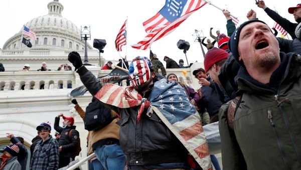 Protesters clash with Capitol police during a rally to contest the certification of the 2020 U.S. presidential election results by the U.S. Congress, at the U.S. Capitol Building in Washington, U.S, January 6, 2021. Protesters clash with Capitol police during a rally to contest the certification of the 2020 U.S. presidential election results by the U.S. Congress, at the U.S. Capitol Building in Washington, U.S, January 6, 2021. - Sputnik International