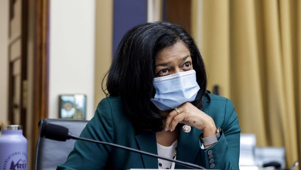 Congresswoman Pramila Jayapal, (D-WA), looks on during a hearing of the House Judiciary Subcommittee on Antitrust, Commercial and Administrative Law on Online Platforms and Market Power, in the Rayburn House office Building on Capitol Hill, in Washington, U.S., July 29, 2020 Congresswoman Pramila Jayapal, (D-WA), looks on during a hearing of the House Judiciary Subcommittee on Antitrust, Commercial and Administrative Law on Online Platforms and Market Power, in the Rayburn House office Building on Capitol Hill, in Washington, U.S., July 29, 2020 - Sputnik International