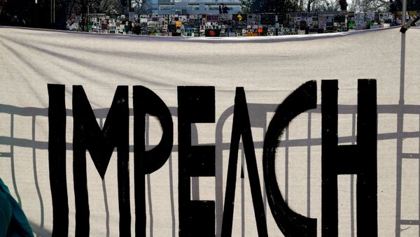 A protest sign reading Impeach is seen on Black Lives Matter Plaza near the White House one week after rioters stormed the U.S. Capitol building in Washington, U.S., January 13, 2021 A protest sign reading Impeach is seen on Black Lives Matter Plaza near the White House one week after rioters stormed the U.S. Capitol building in Washington, U.S., January 13, 2021 - Sputnik International