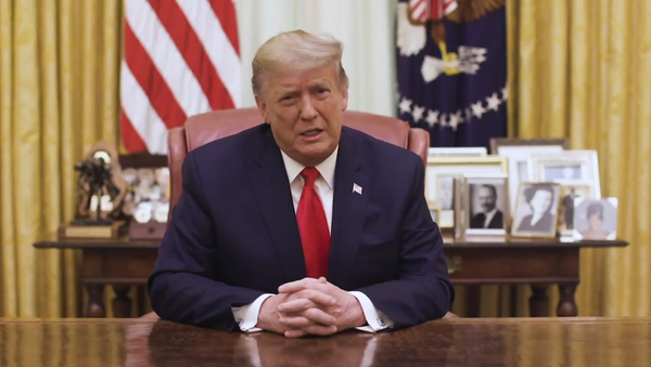 US President Donald Trump speaks in a January 13, 2021, address to the nation a week after his supporters stormed the US Capitol - Sputnik International
