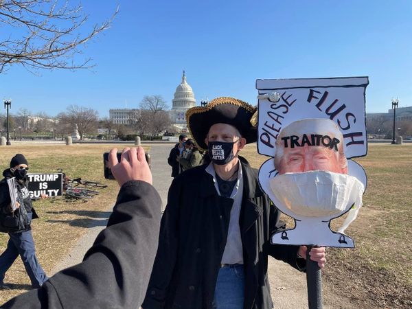 An anti-Trump activist outside the US Capitol on Washington, DC. An anti-Trump activist outside the US Capitol on Washington, DC. - Sputnik International