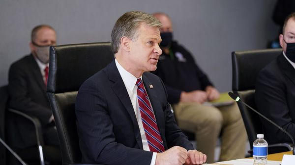 FBI Director Christopher Wray speaks during a briefing about the upcoming presidential inauguration of President-elect Joe Biden and Vice President-elect Kamala Harris, at FEMA headquarters, Thursday, Jan. 14, 2021, in Washington.  - Sputnik International