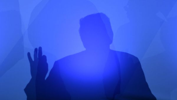 US President Donald Trump casts a shadow as he addresses a press conference on the second day of the North Atlantic Treaty Organization (NATO) summit in Brussels on July 12, 2018 - Sputnik International