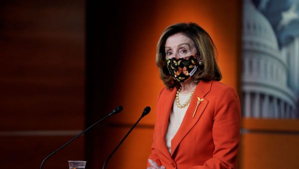 U.S. House Speaker Nancy Pelosi (D-CA) attends her weekly news conference at the U.S. Capitol in in Washington, U.S., January 15, 2021 - Sputnik International