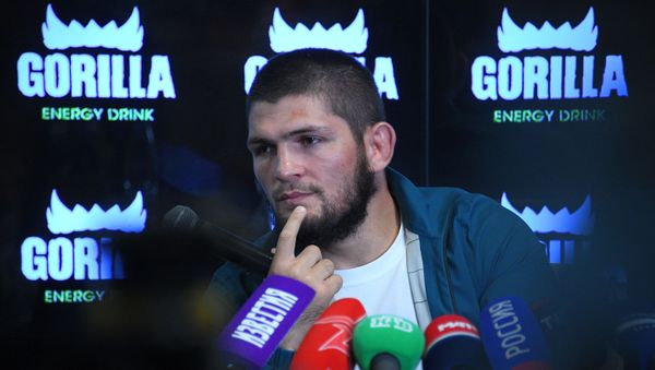 Russian UFC Champion Khabib Nurmagomedov at a press conference - Sputnik International