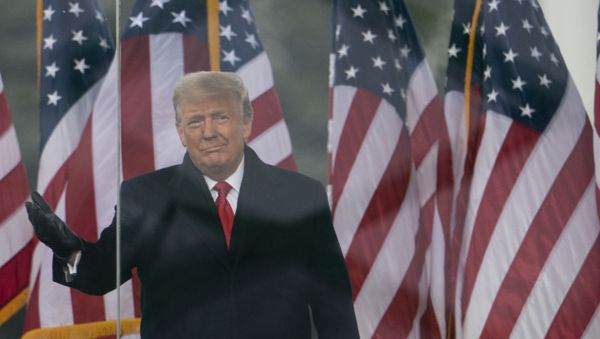 President Donald Trump arrives to speak at a rally protesting the electoral college certification of Joe Biden as President, Wednesday, Jan. 6, 2021, in Washington.  - Sputnik International