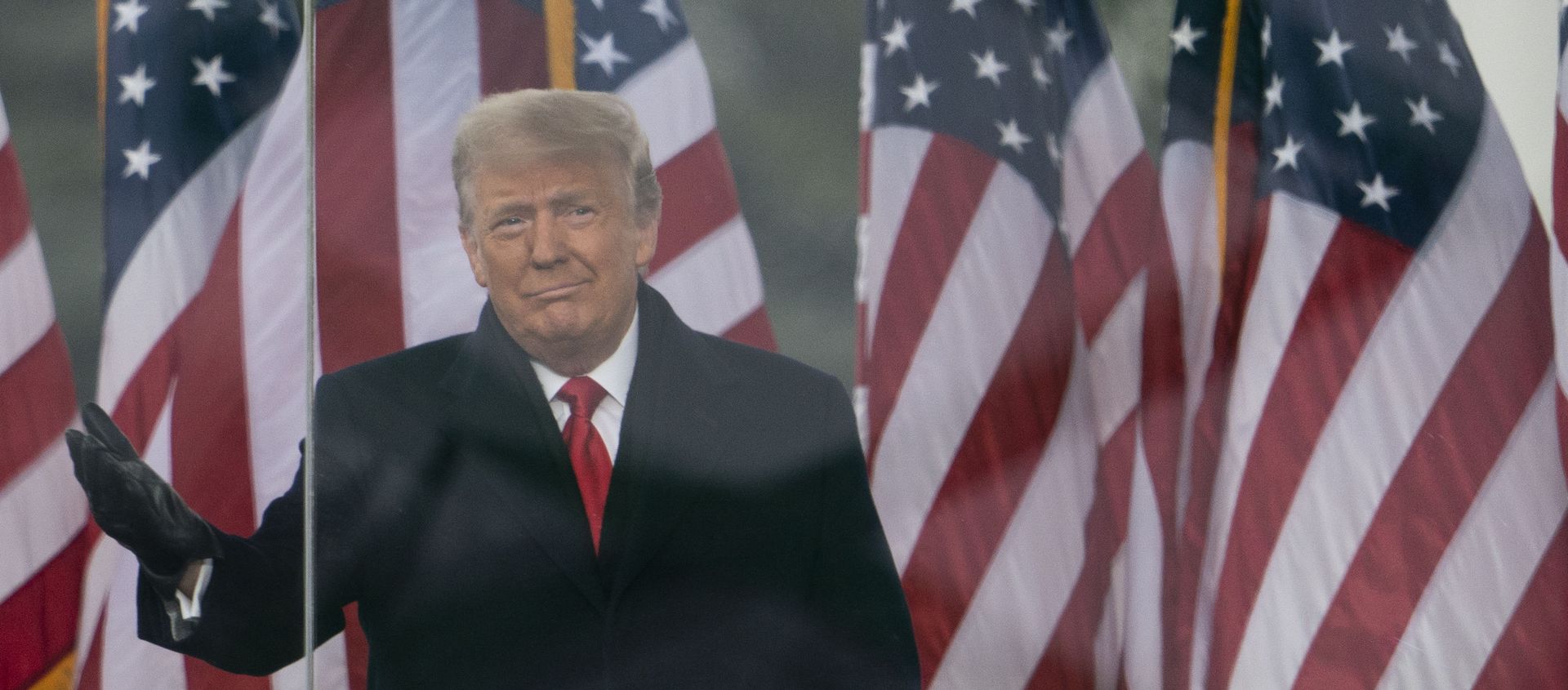 President Donald Trump arrives to speak at a rally protesting the electoral college certification of Joe Biden as President, Wednesday, Jan. 6, 2021, in Washington.  - Sputnik International, 1920, 18.02.2021