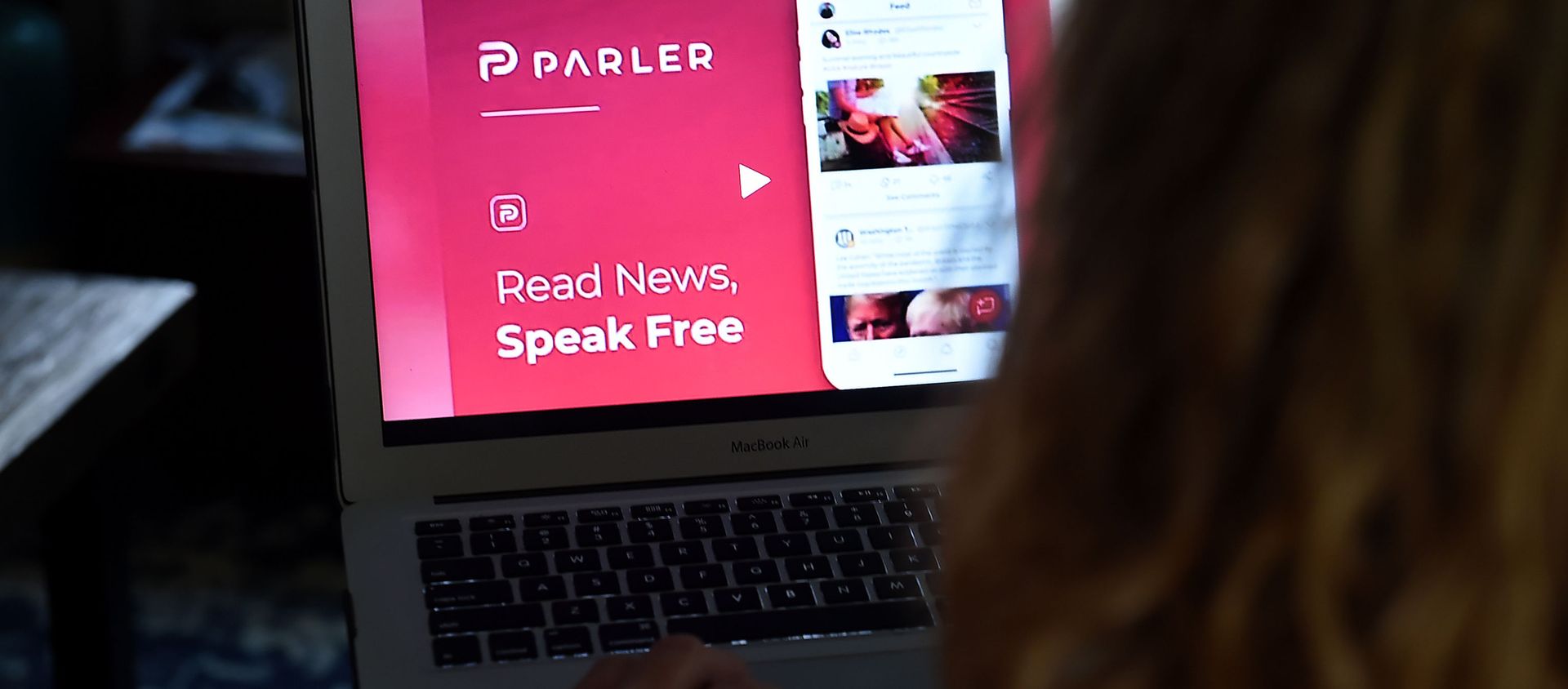 This illustration shows the social media website from Parler displayed on a computer screen in Arlington, Virginia on 2 July 2020 This illustration shows the social media website from Parler displayed on a computer screen in Arlington, Virginia on 2 July 2020 - Sputnik International, 1920, 17.02.2021
