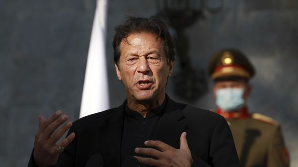 Pakistan Prime Minister Imran Khan speaks during a joint news conference with Afghan President Ashraf Ghani at the Presidential Palace in Kabul, Afghanistan, Thursday, Nov. 19, 2020 - Sputnik International