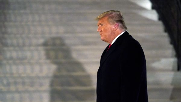 In this Tuesday, Jan. 12, 2021, file photo, President Donald Trump arrives on the South Lawn of the White House, in Washington, after returning from Texas. - Sputnik International