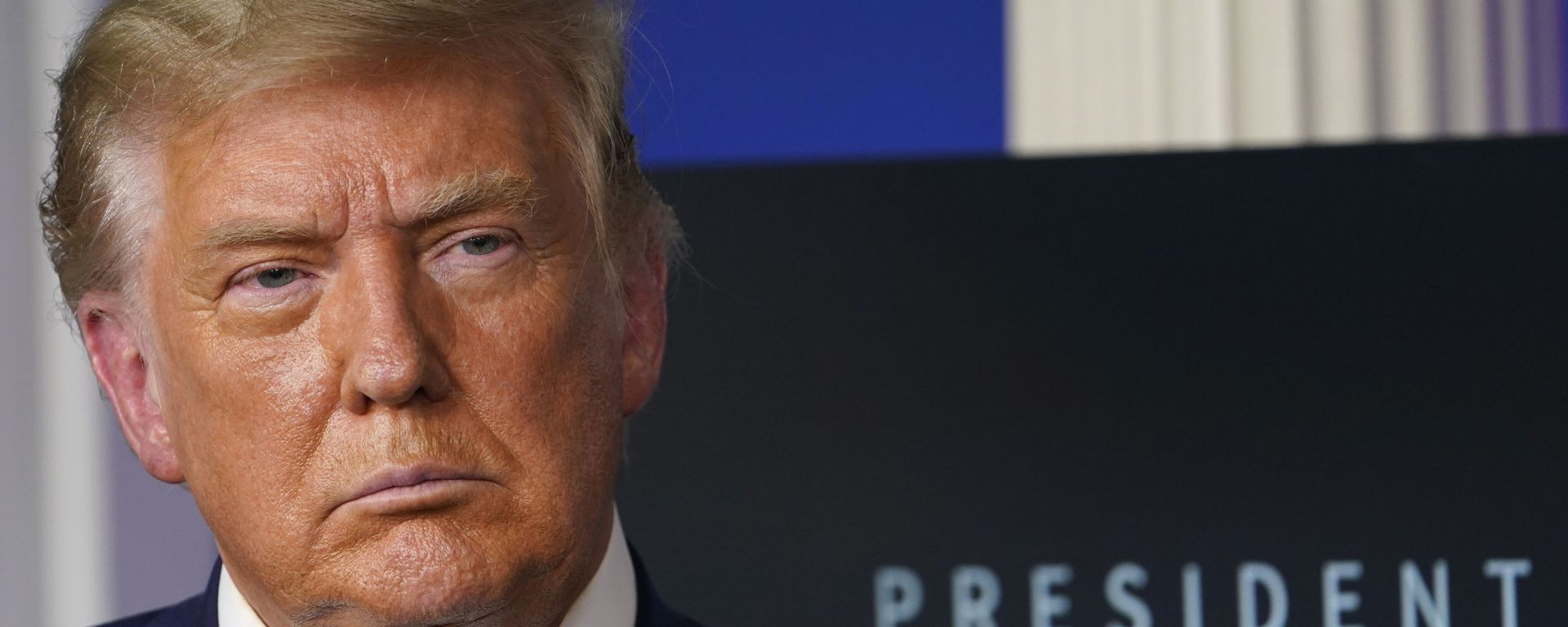 In this Friday, Nov. 20, 2020, file photo, President Donald Trump listens during an event in the briefing room of the White House in Washington. - Sputnik International, 1920, 24.04.2025