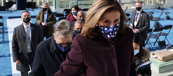 U.S. House Speaker Nancy Pelosi (D-CA) inspects the official platform a day before President-elect Joe Biden's inauguration at the U.S. Capitol in Washington, U.S. January 19, 2021 U.S. House Speaker Nancy Pelosi (D-CA) inspects the official platform a day before President-elect Joe Biden's inauguration at the U.S. Capitol in Washington, U.S. January 19, 2021 - Sputnik International