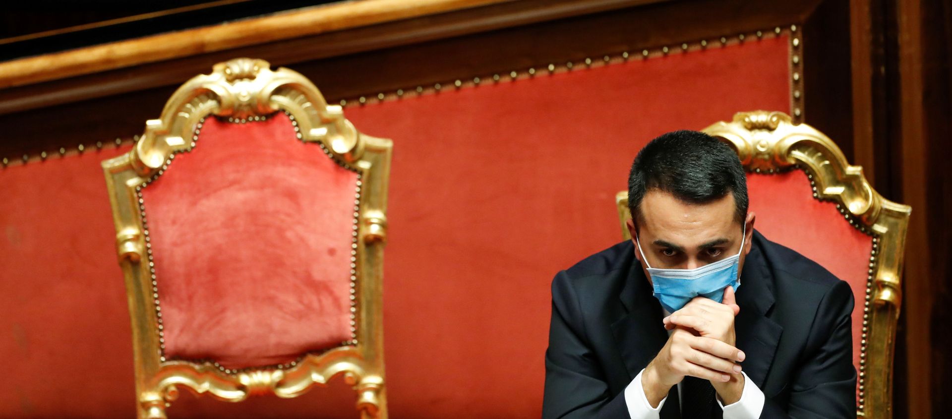 Italian Foreign Minister Luigi Di Maio attends a debate ahead of a confidence vote at the upper house of parliament after former Prime Minister Matteo Renzi pulled his party out of government, in Rome, Italy, January 19, 2021. Italian Foreign Minister Luigi Di Maio attends a debate ahead of a confidence vote at the upper house of parliament after former Prime Minister Matteo Renzi pulled his party out of government, in Rome, Italy, January 19, 2021. - Sputnik International, 1920, 20.01.2021