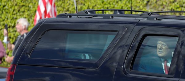 U.S. President Donald Trump reacts in a car as he drives past supporters in West Palm Beach, Florida, U.S., January 20, 2021. U.S. President Donald Trump reacts in a car as he drives past supporters in West Palm Beach, Florida, U.S., January 20, 2021. - Sputnik International