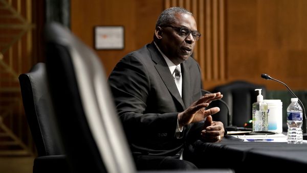 President-elect Joe Biden's nominee for Secretary of Defense Retired Army Gen. Lloyd Austin answers questions during his confirmation before the Senate Armed Services Committee on Tuesday, January 19, 2021. - Sputnik International