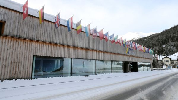 Flags of different countries fly at the congress centre at the Promenade street as the coronavirus disease (COVID-19) continues in Davos, Switzerland January 22, 2021 Flags of different countries fly at the congress centre at the Promenade street as the coronavirus disease (COVID-19) continues in Davos, Switzerland January 22, 2021 - Sputnik International