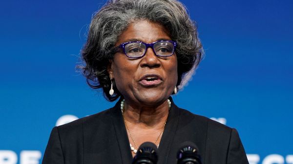  Linda Thomas-Greenfield, U.S. President-elect Joe Biden's choice to become the next U.S. ambassador to the United Nations, speaks as President-elect Biden announces his national security nominees and appointees at his transition headquarters in Wilmington, Delaware, U.S., November 24, 2020 - Sputnik International