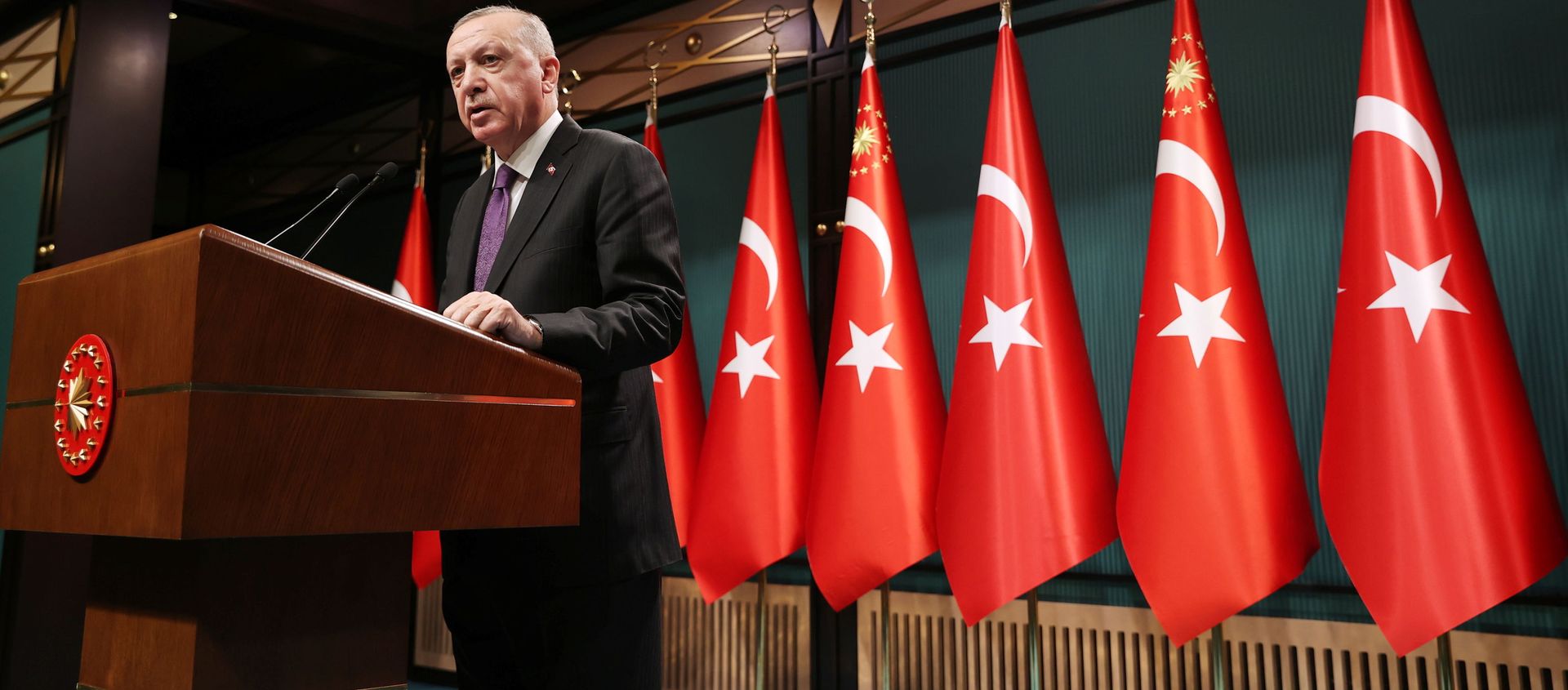 Turkish President Tayyip Erdogan speaks during a news conference following a cabinet meeting in Ankara, Turkey February 1, 2021. - Sputnik International, 1920, 01.03.2021
