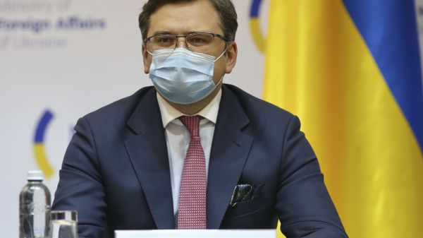 Ukraine's Foreign Minister Dmytro Kuleba, talks during a joint media conference with Ukrainian Defense Minister Andriy Taran, Turkey's Foreign Minister Mevlut Cavusoglu and Turkey's Defence Minister Hulusi Akar, following their meeting in Kyiv, Ukraine, Friday, Dec.18, 2020. - Sputnik International